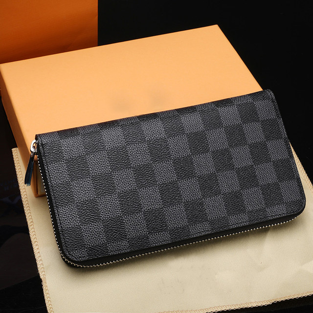 2025 new M LV bag women new women's bag old-fashioned zipper wallet genuine leather men and women universal long clutch bag