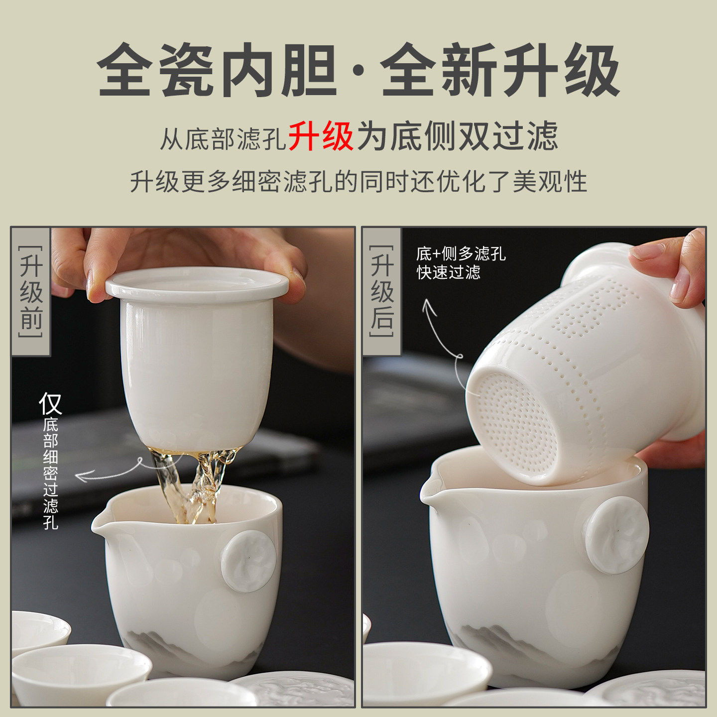 羊脂玉瓷旅游露营快客杯泡茶户外便携式随身旅行茶具套装定制收纳,淘宝优惠券,粉丝福利购,淘宝优惠卷