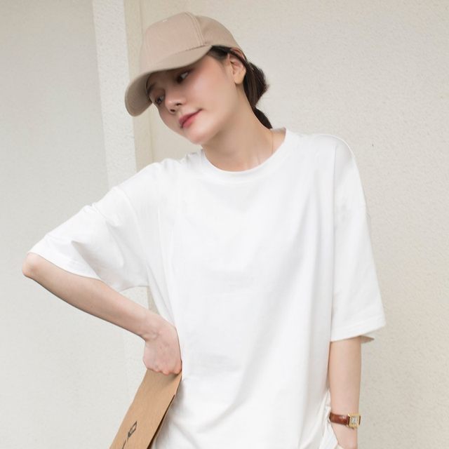 T-shirt Oversize skin-friendly cool pure cotton loose men and women