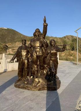 八路军玻璃钢人物纪念馆雕像仿铜