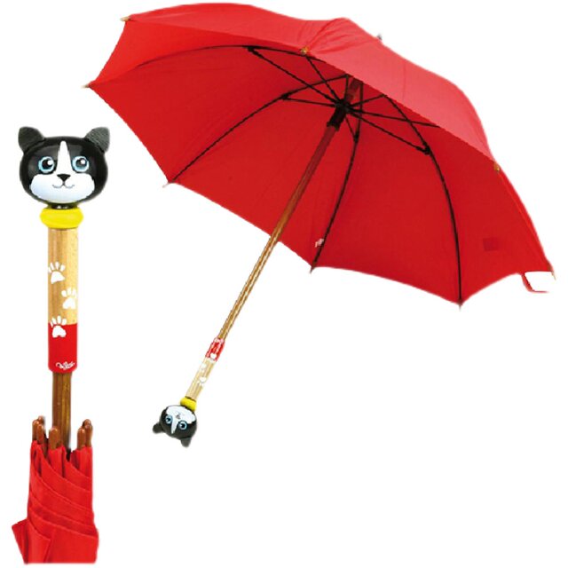 VILAC French children's cartoon umbrella Sun umbrella wood long -handle cute and portable two -purpose elementary school student umbrella 3 years old+