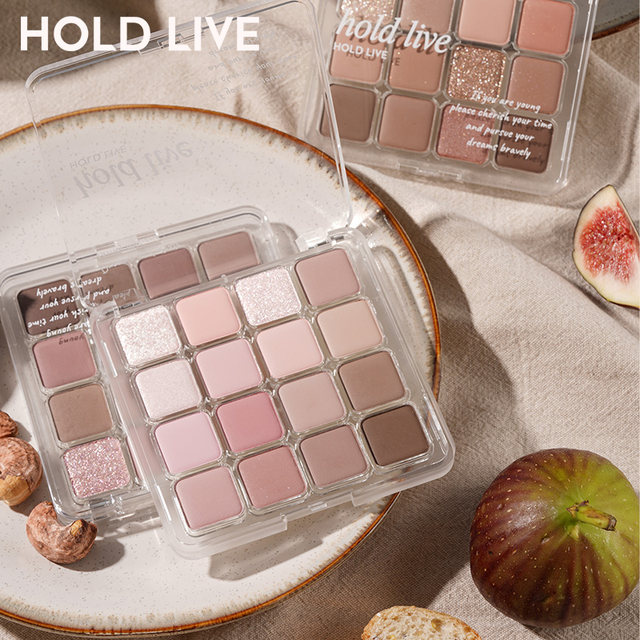 HOLD LIVE grid grid 16 -color eye shadow plate powder brown honey melon new color eye shadow matte pearl glitter blush autumn and winter