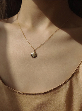 贝壳美国进口包金不褪色锁骨链