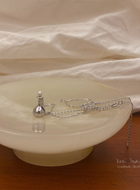 酒瓶925银项链原创设计日常百搭