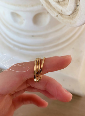 戒指美国包金复古百搭小众ins