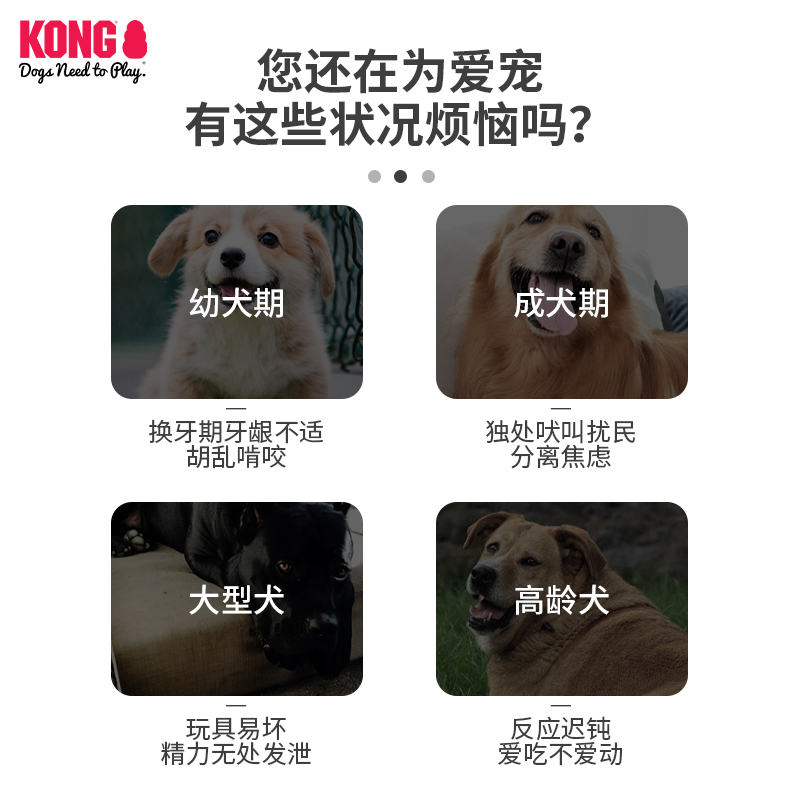 KONG狗狗玩具益智耐咬橡胶葫芦大型犬磨牙解闷丰容藏食宠物漏食球-图0