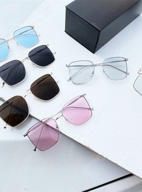 防紫外线方形休闲女透灰太阳眼镜