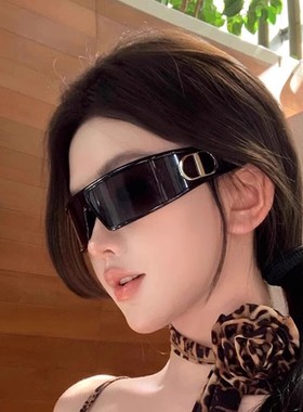 CD未来感Y2K发箍墨镜网红时髦拍照造型太阳眼镜防紫外线骑行眼镜