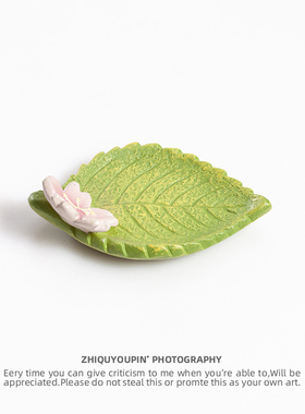 树脂摆件樱花叶子桌面汽车中控台小公仔底座生日蛋糕玩偶装饰品