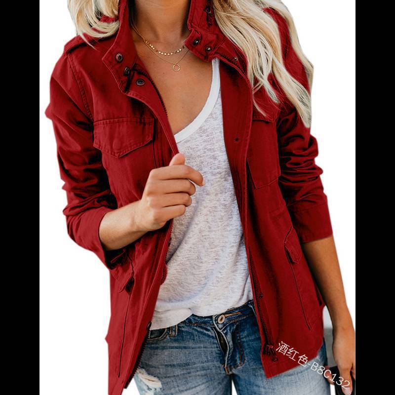 2023 Loose Zipper Jacket Women's Coat 夹克女装外套 - 图1