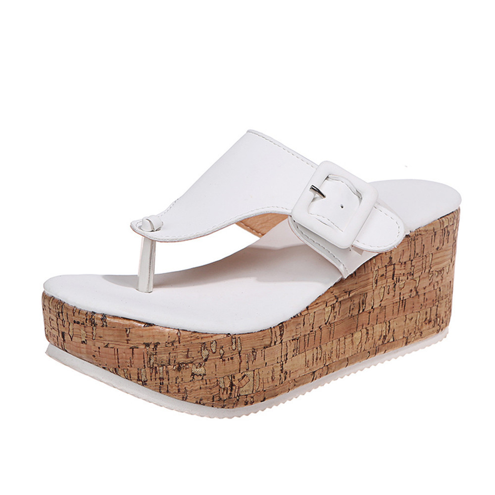 Women's shoes large wedge heel women's buckle sandals  凉鞋 - 图3