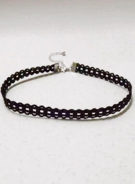 烟火人家孙千同款黑色蕾丝锁骨链