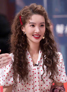 金晨同款酒红色蝴蝶结发夹