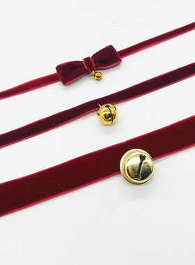 新年节日酒红萝莉女仆铃铛项链