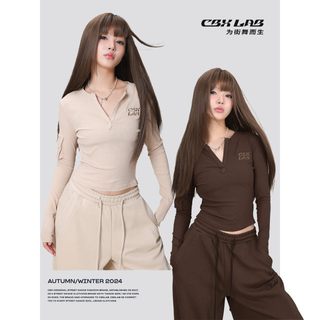 CBXLAB ເສື້ອຍືດແຂນຍາວຂອງສາວຮິບຮັອບ trendy ດູໃບໄມ້ລົ່ນແລະລະດູຫນາວ