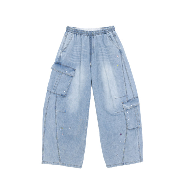CBXLAB hip-hop trendy brand Cloud Stars Super Soft Drape Jeans American Hot Girl Millennium Dancing Pants