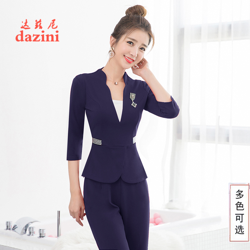 足疗技师工作服女2020新款性感足浴按摩工衣气质修身桑拿沐足套装