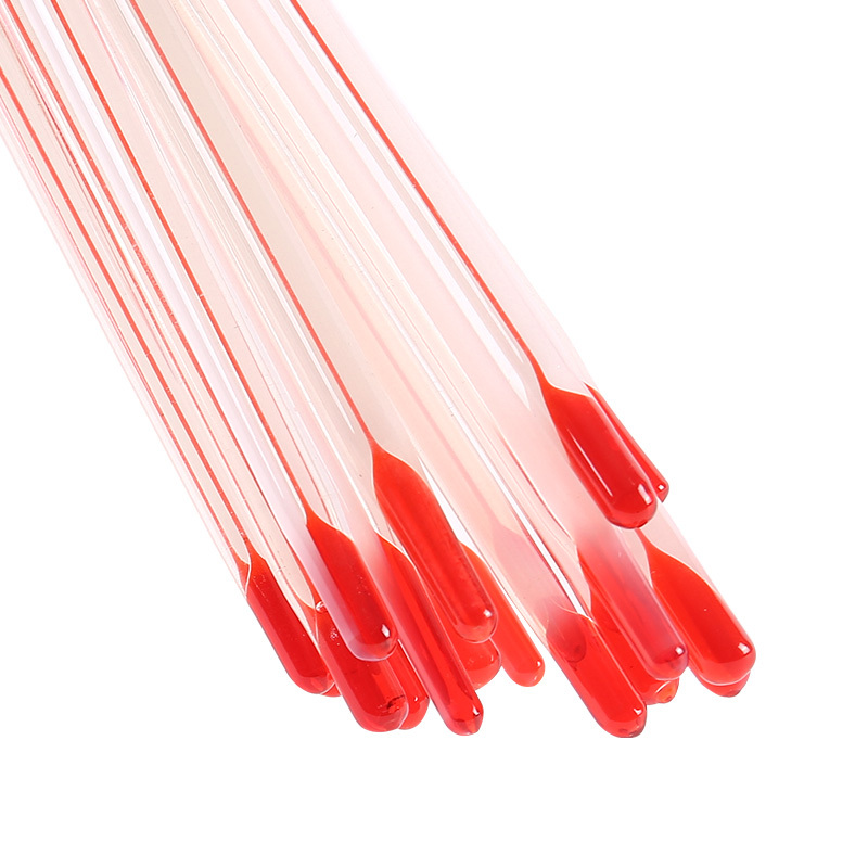 Industrial high precision experimental red water thermometer glass rod alcohol mercury precision thermometer