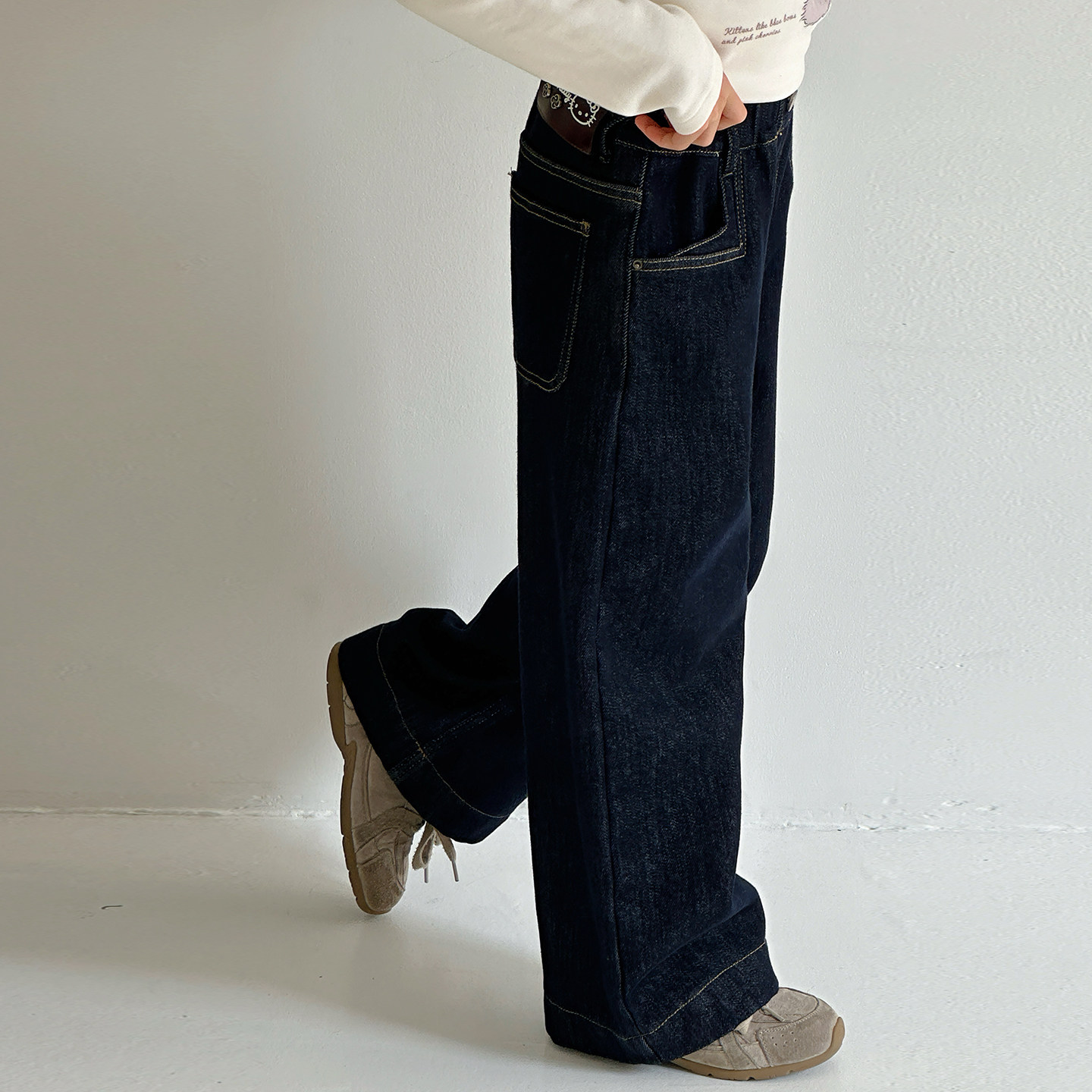 女童裤子2025新款好看女孩儿童大童秋冬加厚加绒阔腿裤加绒牛仔裤,淘宝优惠券,粉丝福利购,淘宝优惠卷