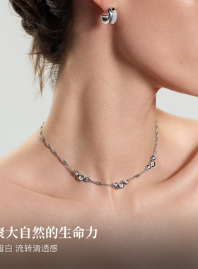 Onchic露珠水波纹项链优雅复古