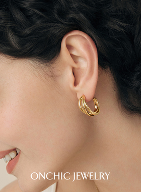 【直播】Onchic项链女耳环高级感小众毛衣链秋冬耳饰耳钉轻奢金色