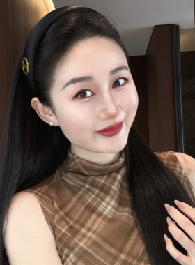白富美猪鼻子黑色缎面高颅顶发箍
