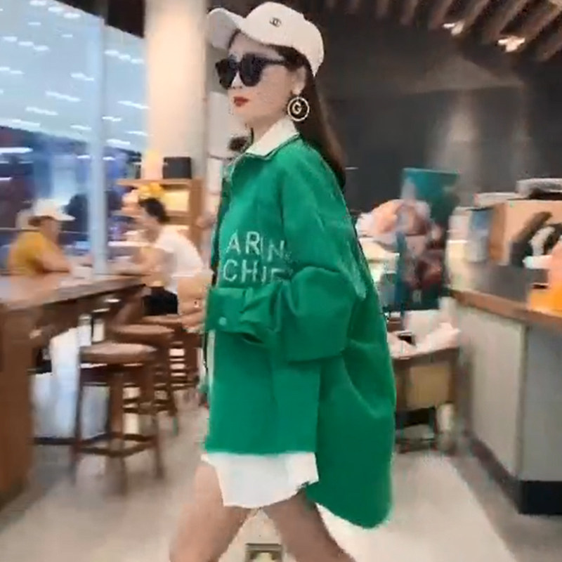 新款2020年春秋假两件欧货大版衬衣 曲貂衬衫