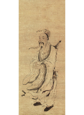 仙丹吕洞宾画像 宋代真迹精准复制 吕祖仙师尊像纯阳 可装裱挂画
