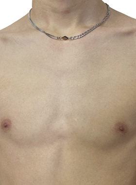 拼接情侣小众设计感钛钢盒子链