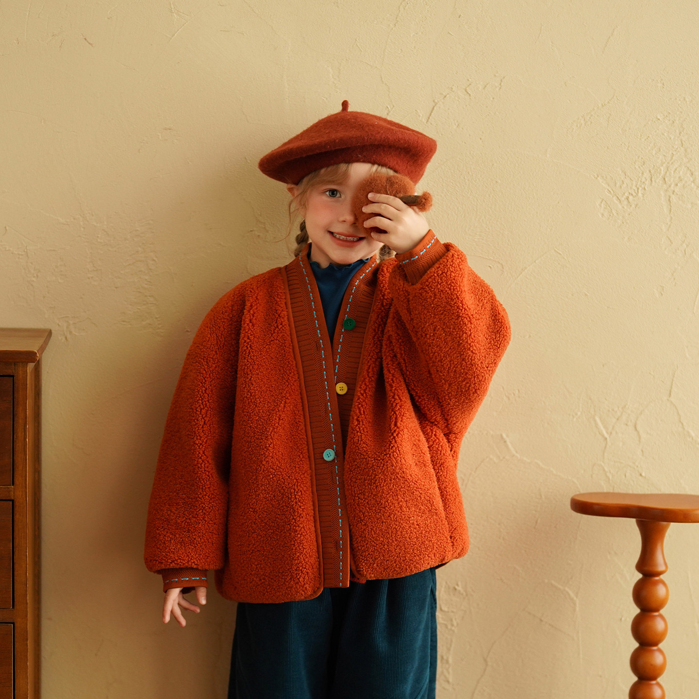 砚台家女童摇粒绒短款开衫加绒外套冬装新款儿童宝宝加厚保暖上衣,淘宝优惠券,粉丝福利购,淘宝优惠卷