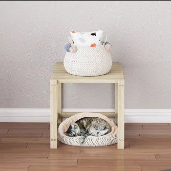 Cat litter box above the cat litter box cat climbing rack multi-layer balcony floor-standing solid wood flower rack layer rack sweeping rack customization