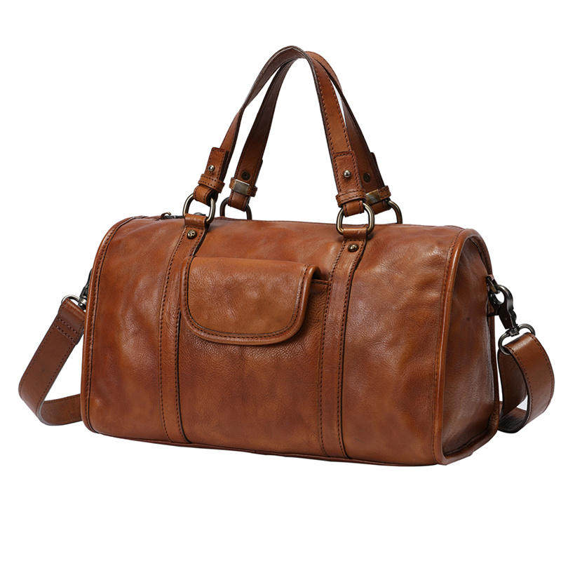 真皮女2020新款日系简约波士顿包 复美女士包袋