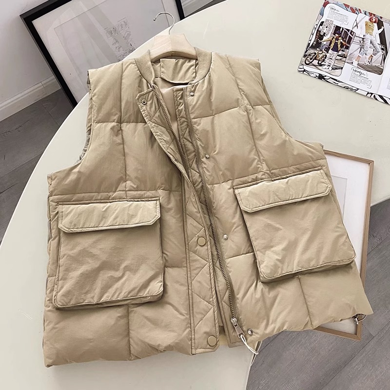 2023秋冬新款圆领时尚格子马夹