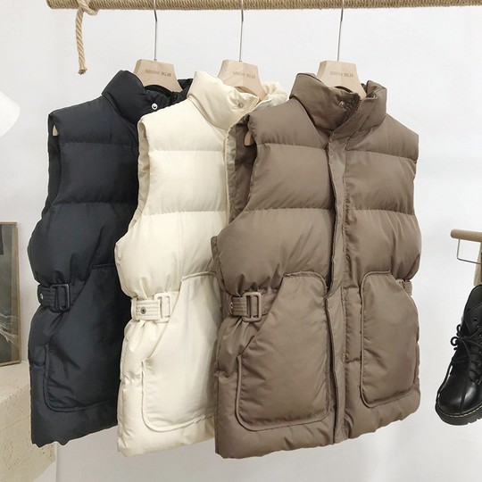 羽绒棉马甲女显瘦洋气2025新款时尚秋冬立领马夹收腰百搭无袖坎肩