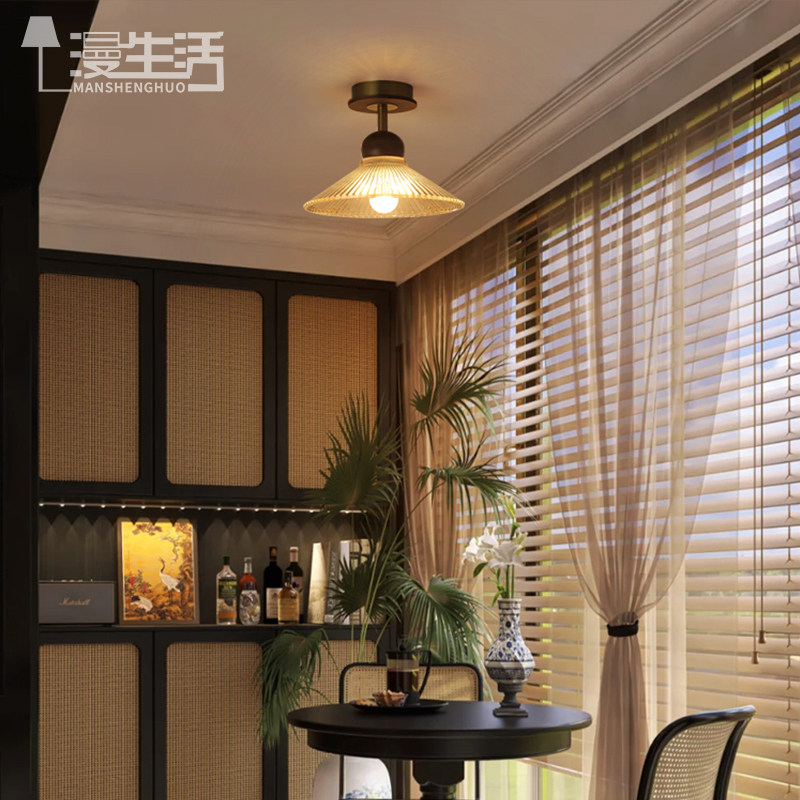 走廊过道灯中古美式复古玄关入户吸顶灯美拉德设计师款阳台灯具,淘宝优惠券,粉丝福利购,淘宝优惠卷