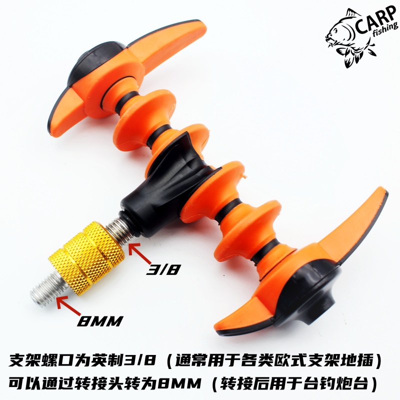 欧式飞德钓鱼竿支架防滑Feeder多功能可变支架头矶竿滑漂路滑杆架 - 图2