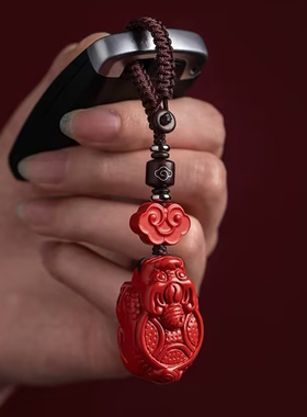 灵隐2026年马本命年三合六合朱砂挂件龙兔牛狗羊马符吊坠钥匙扣