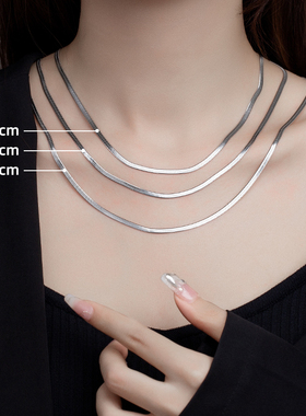 钛钢蛇骨链项链女冷淡风