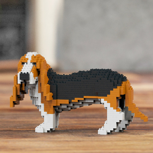 JEKCA积卡仿真巴吉度猎犬微颗粒拼插积木 礼品摆件宠物用品玩具 - 图2