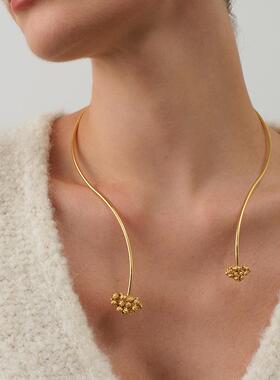 开口两带项圈合金项圈女