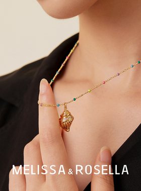 铜镀金彩色多巴胺女项链叠戴