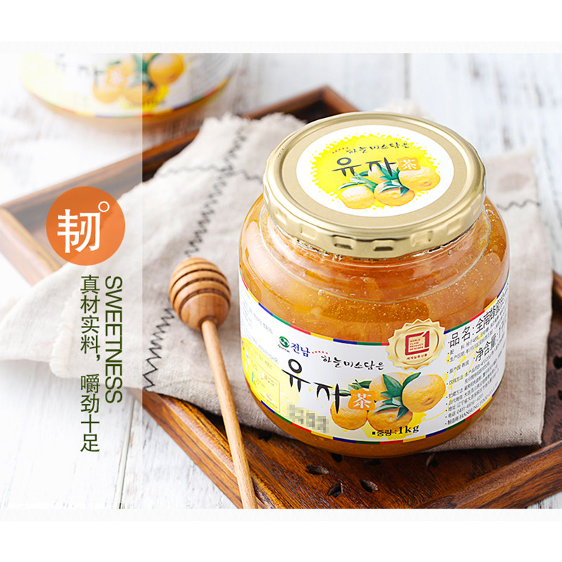 全南柚子茶柠檬韩国进口柚子果酱 quannan食品蜂蜜果味茶
