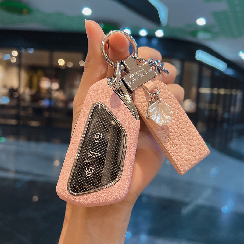 适用大众凌渡L高尔夫8钥匙套八代CC途昂x车id3 id4 id6揽境男女壳