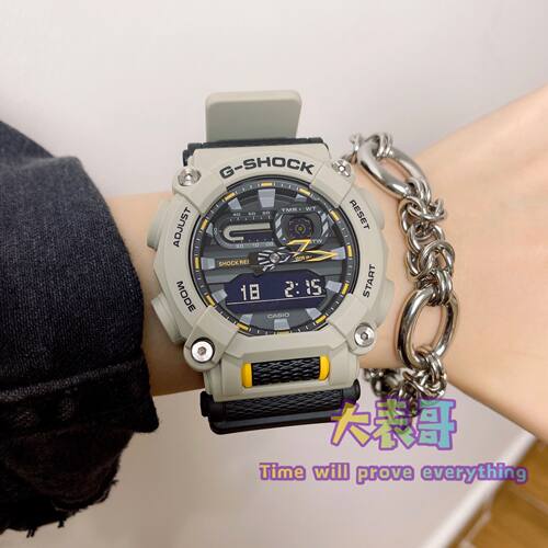 卡西欧G-SHOCK工业风多彩运动电子表防水手表男女GA-900AS-7ATS-6 - 图1
