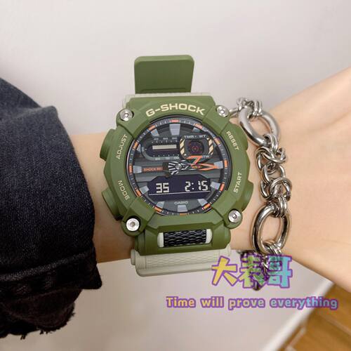 卡西欧G-SHOCK工业风多彩运动电子表防水手表男女GA-900AS-7ATS-6 - 图2