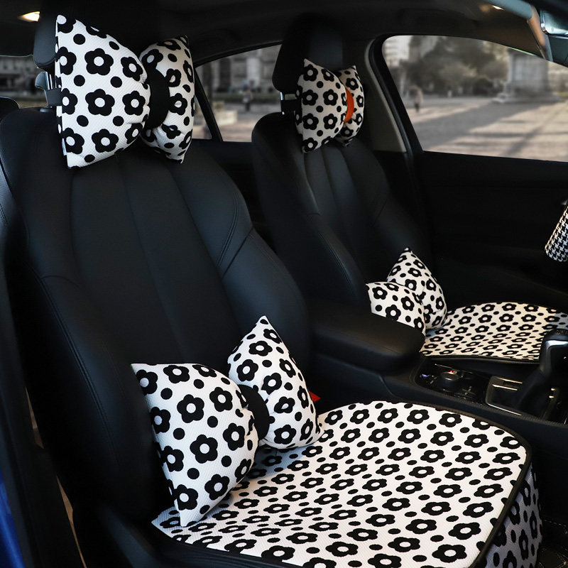 汽车头枕护颈枕女士创意可爱蝴蝶结个性小花车载座椅枕头腰靠套装,淘宝优惠券,粉丝福利购,淘宝优惠卷