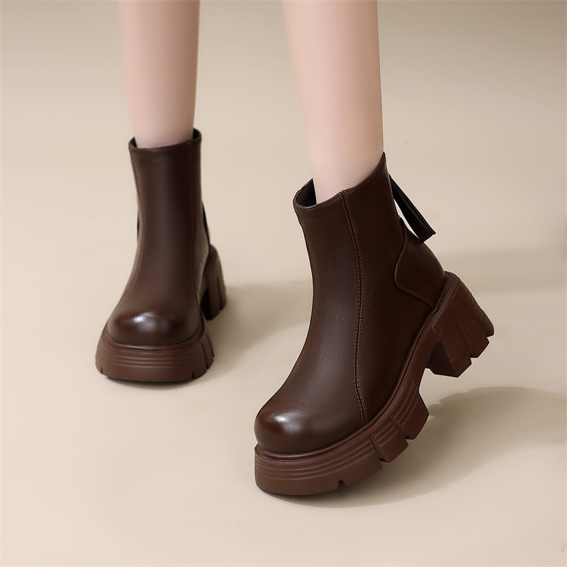 厚底切尔西马丁靴女款春秋靴子女2025新款爆款秋冬季女鞋加绒短靴,淘宝优惠券,粉丝福利购,淘宝优惠卷