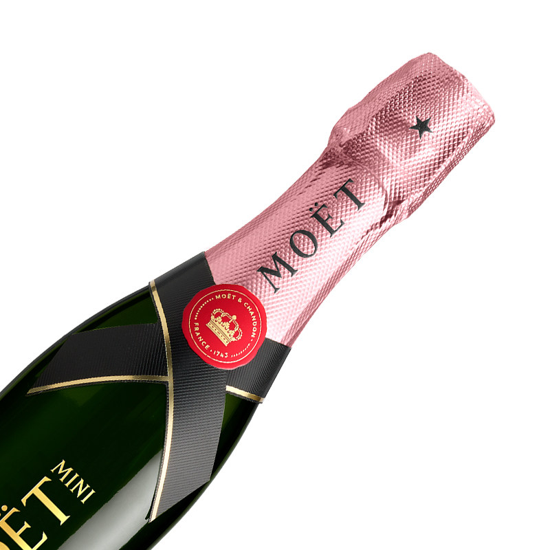 官方直营 Moet迷你酩悦粉红香槟200ml双支礼盒法国进口高级香槟