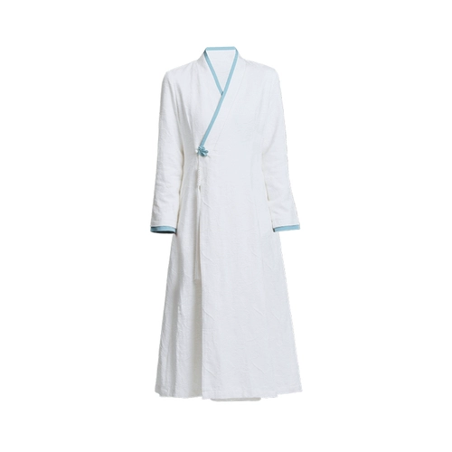 Ханьфу, ретро платье, весенняя куртка, из хлопка и льна, китайский стиль