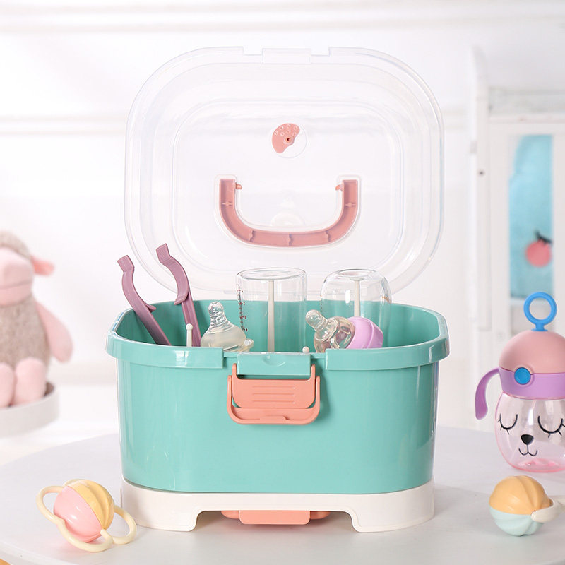 新生婴儿放奶瓶餐具收纳箱带盖防尘宝宝沥水架儿童辅食用品收纳盒,淘宝优惠券,粉丝福利购,淘宝优惠卷